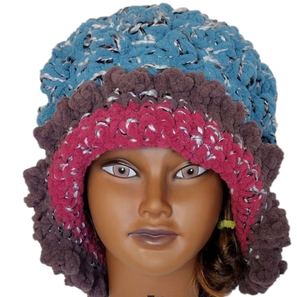 Slouchy, Boho Hat OOAK Handmade Crochet Free Hand Women's One Size